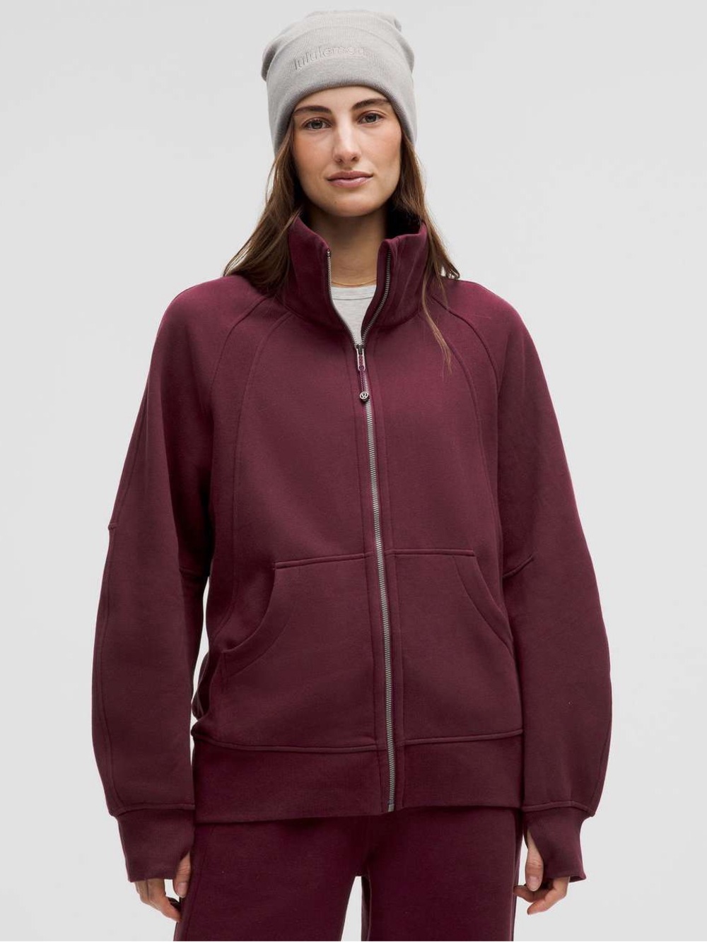 Lululemon Scuba Oversized Funnel-Neck Full Zip Garnet Size XL/XXL